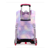Huitich Six Wheel Trolley Backpack for Girls Pink - Mumzar